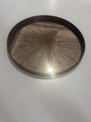 Ethnicraft kulatý podnos Tray skleněný Bronze L