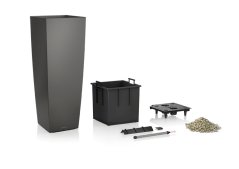 lechuza CUBICO ALTO 40 samozavlažovací květináč antracitová kompletní set