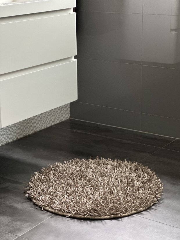 Ručně vyráběný kusový koberec SHAGGY MD průměr 60 cm - Barva: Béžová