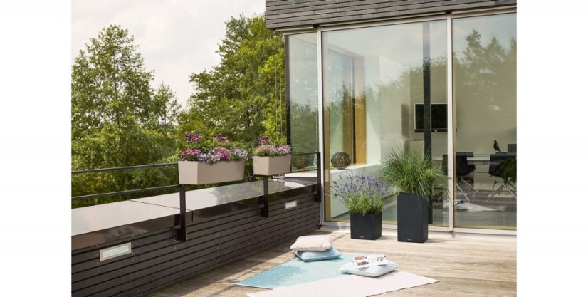Samozavlažovací truhlík Lechuza BALCONERA STONE 50 písková béžová kompletní set