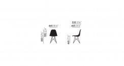 Eames Plastic Side Chair DSR dark grey s podsedákem Mustard