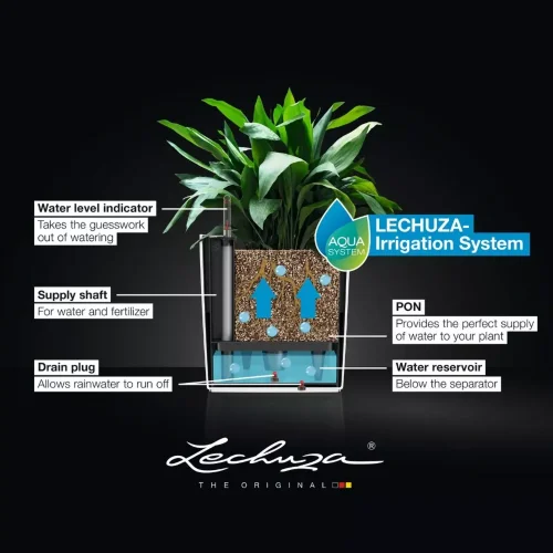 Lechuza CUBE Color 30 samozavlažovací květináč bílá kompletní set