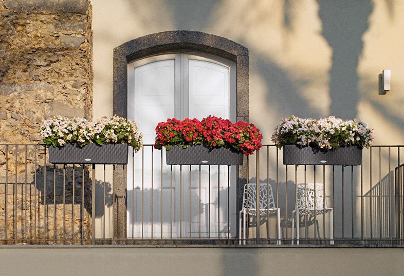Samozavlažovací truhlík Lechuza BALCONERA COTTAGE 80 antracitová kompletní set